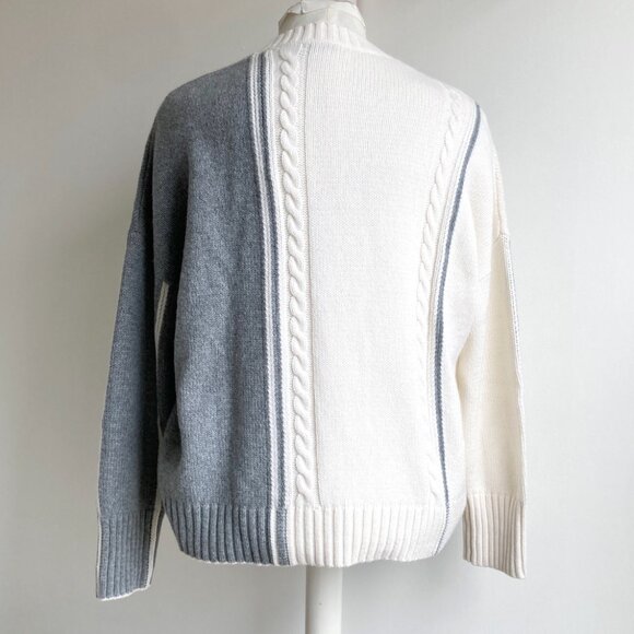 Zaket & Plover Wool Blend Cable Trim Sweater - Picture 6 of 11